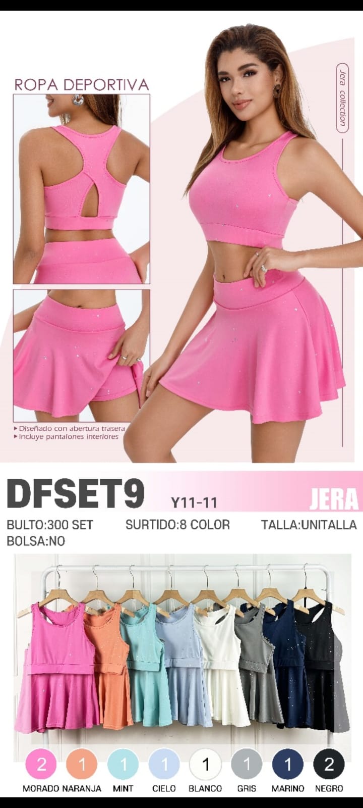 conjunto falda y top deportivo para dama