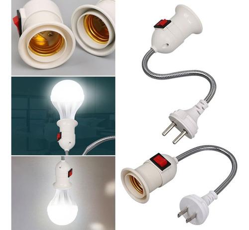 soket Base De Lámpara E27 Con Interruptor Y Enchufe