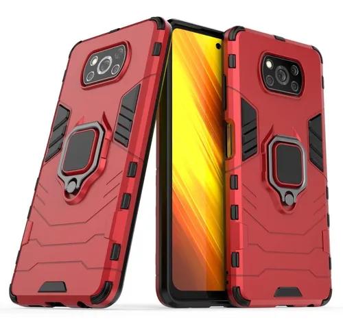 Funda Para Poco X3 Pro / X3 Nfc Ring Case con Mica Vidrio Templado 9D Protección Doble TPU y Anillo Giratorio 360 Grados