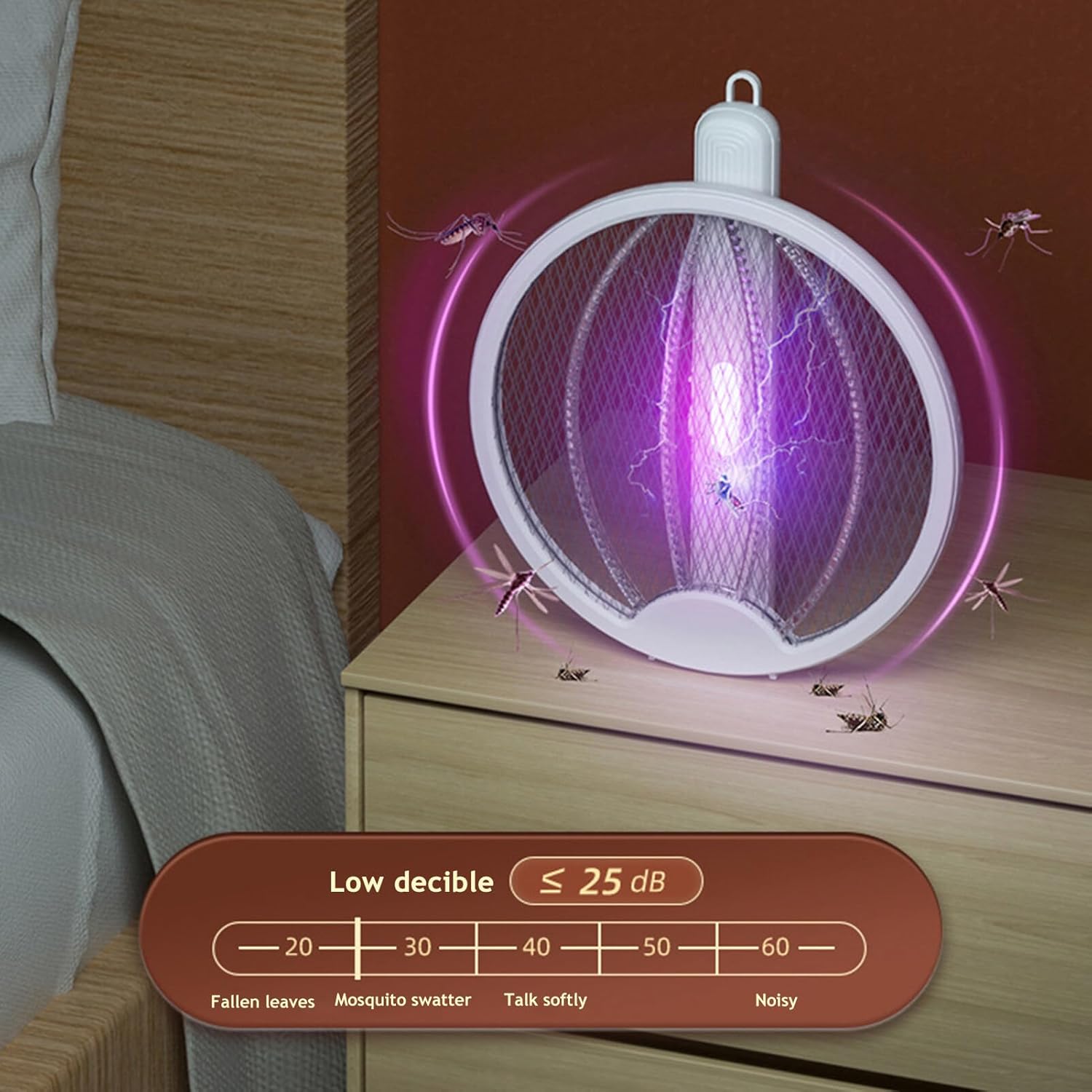 Descarga eléctrica 2 en 1, matamoscas eléctrico Plegable, lámpara antimosquitos, lámpara portátil de pie para Colgar en la Pared