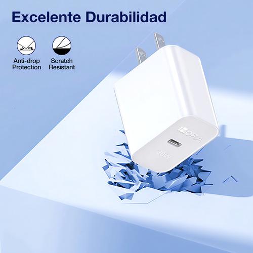 Cargador Tipo C Adaptador Carga Rapida 20w Pd compatible con iPhone X Xr 11 12 13 14 Samsung Huawei 1Hora Gar152