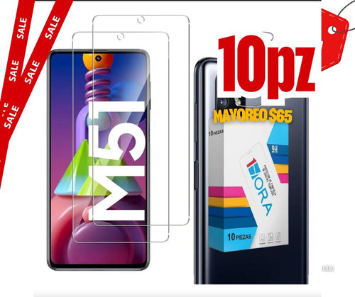 10 cristales templados Samsung Galaxy M51/F62/M62 10 Cristales Templados 9H Mica HD Protector Pantalla Ultra Delgado 0,3 mm