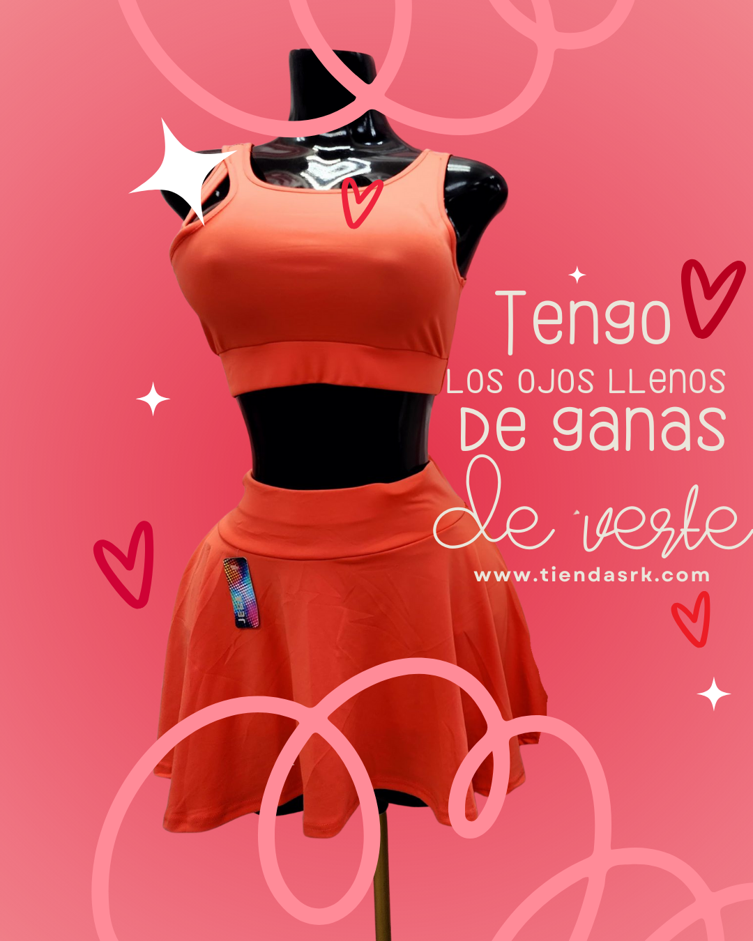conjunto falda y top deportivo para dama