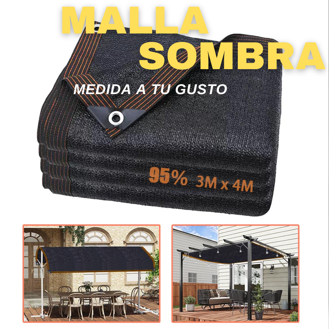 Ab Malla sombra  de jardín 95% resistente a los rayos UV 4*3m/6*4m, Amarillo,negra, malla de sombreo Raschel, malla de sombreo reforzada. ¡Cree su espacio exterior perfecto!