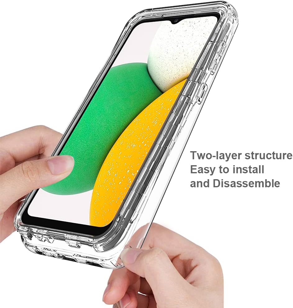 Compatible con Samsung Galaxy A03 Core funda para teléfono celular a prueba de golpes, doble capa, altamente transparente, color degradado (morado, para Samsung Galaxy A03 Core)