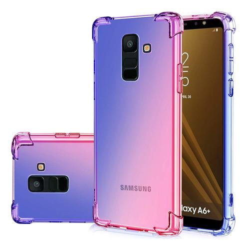 Samsung Funda Para A6 Plus 2018 Galaxy A6 Plus 2018 Azul/rosa Piel S Protección Adecuada Diseño Específico Material Piel S