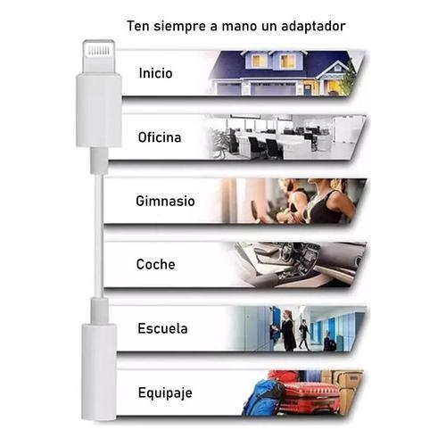 Adaptador Audifonos Jack 3.5mm Cable Para Ipho Blanco