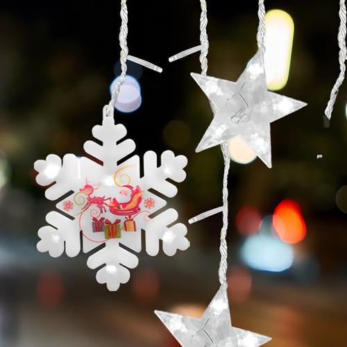 Cortina Serie Luz Blanca 100 Led Figura Copo De Nieve 3mts Color De Las Luces Blanco