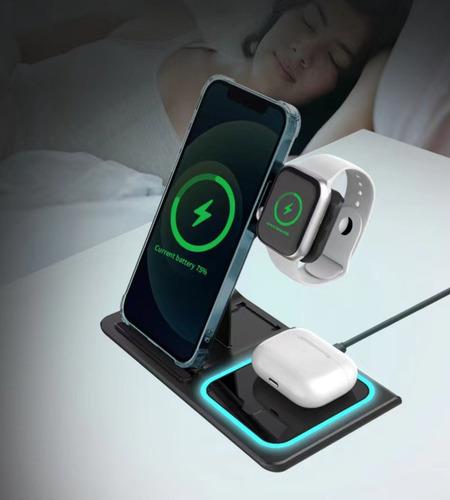 Estacion De Carga Celular Cargador 3en 1 Rápido Plegable 15w