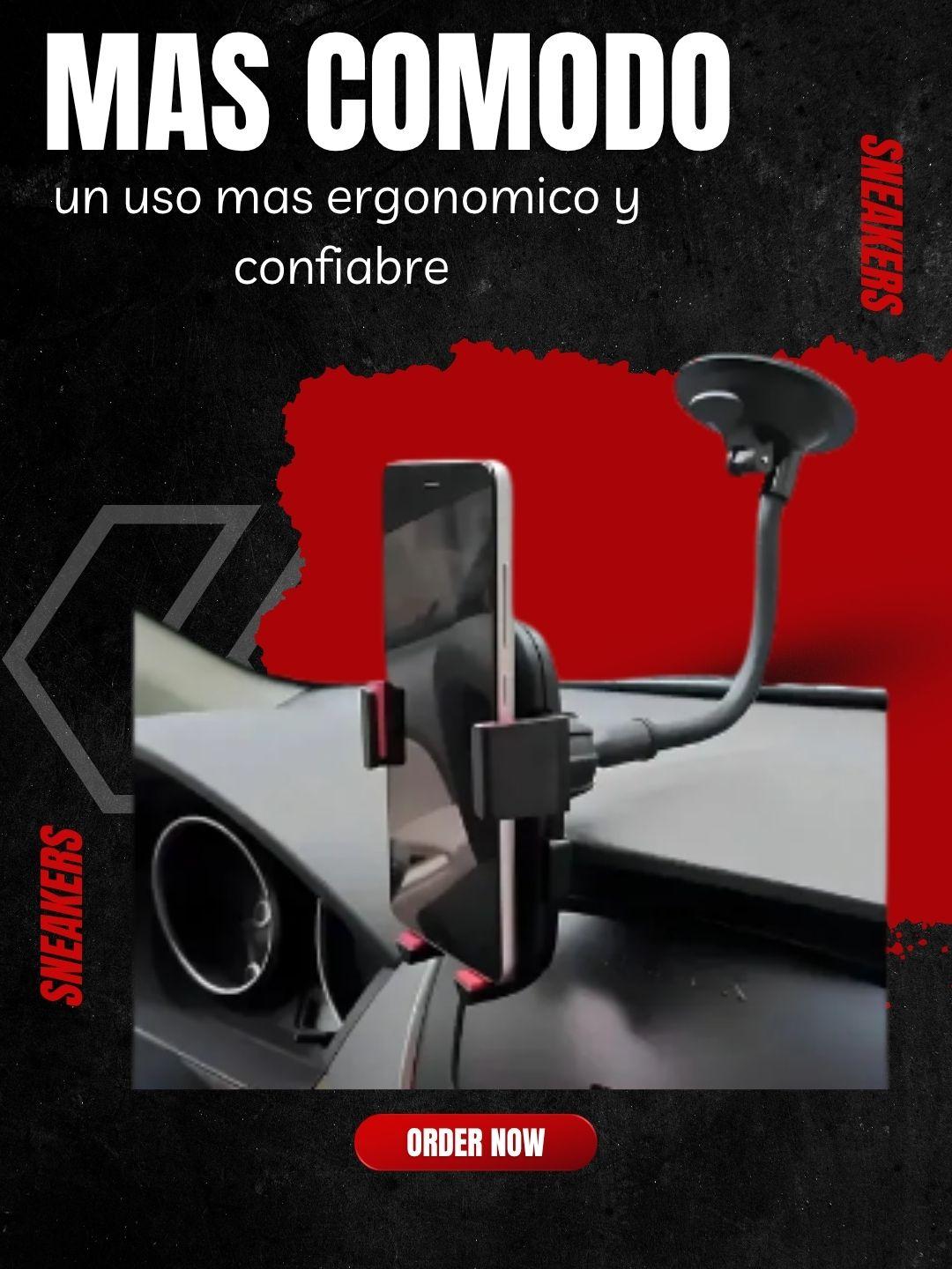 soporte para celualr de hasta 7 pulgadas apto para superficies lisas como tableros y para brisas flexible para un mejor uso para tus manos y vista