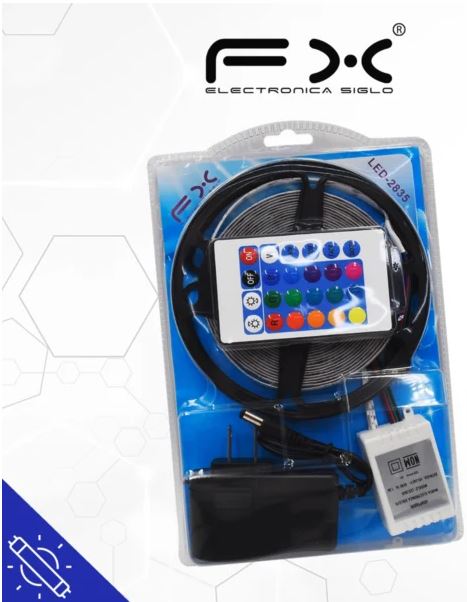 rollo tira led rgb de colores con control remoto 5metros