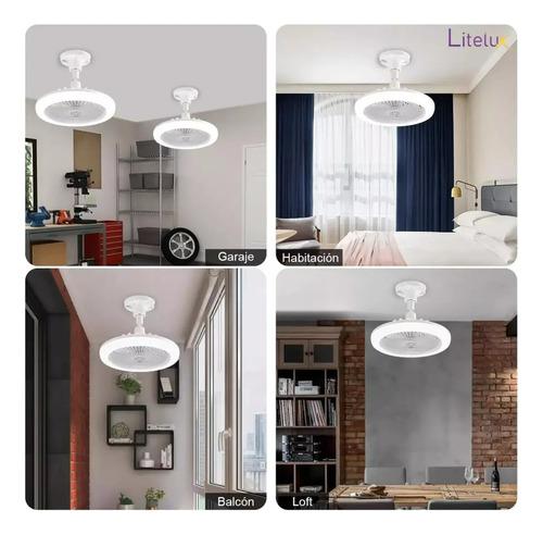 Foco Ventilador De Techo Luz Led 30w Para Socket Y Corriente Blanco Cálido