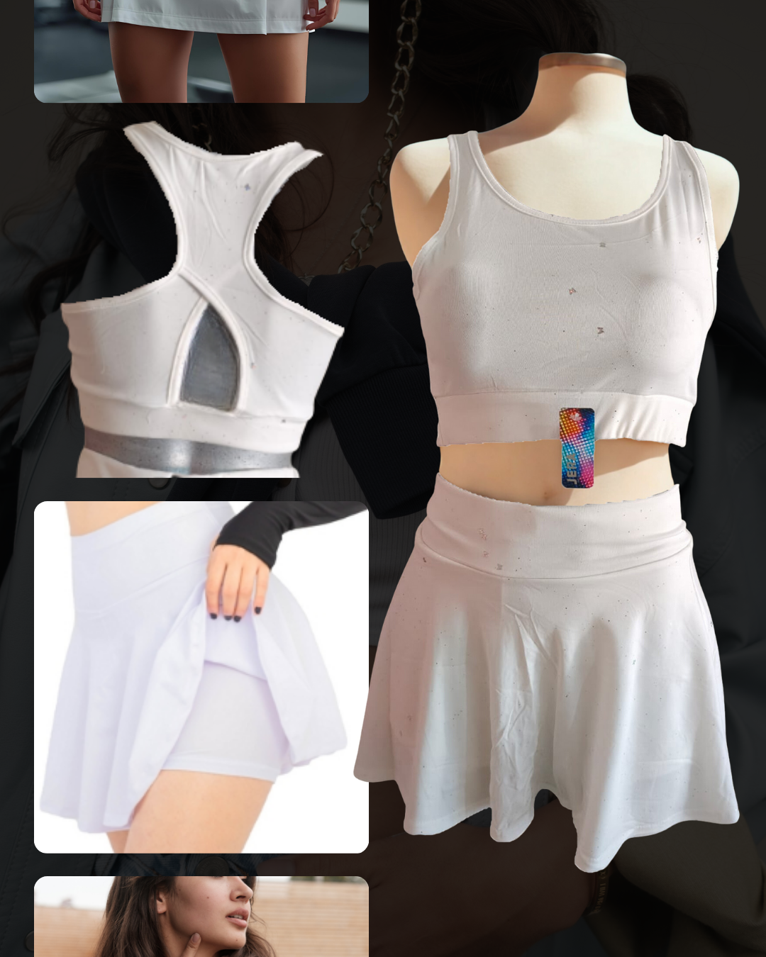 conjunto falda y top deportivo para dama