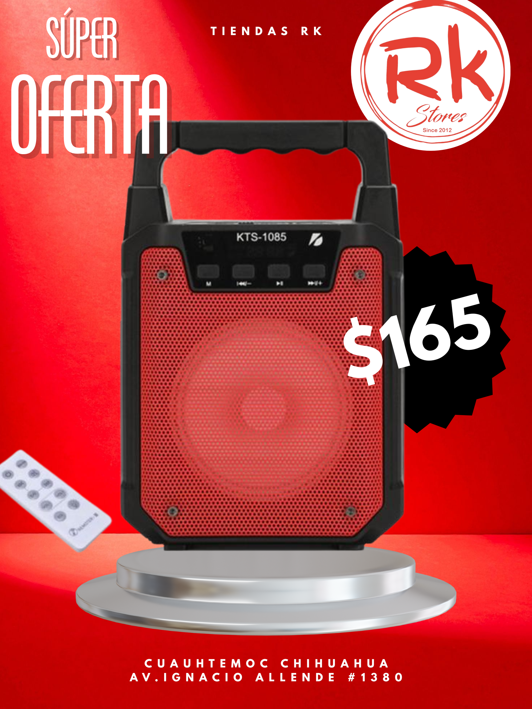 Bocina portátil Bluetooth de 4″ kts-1085