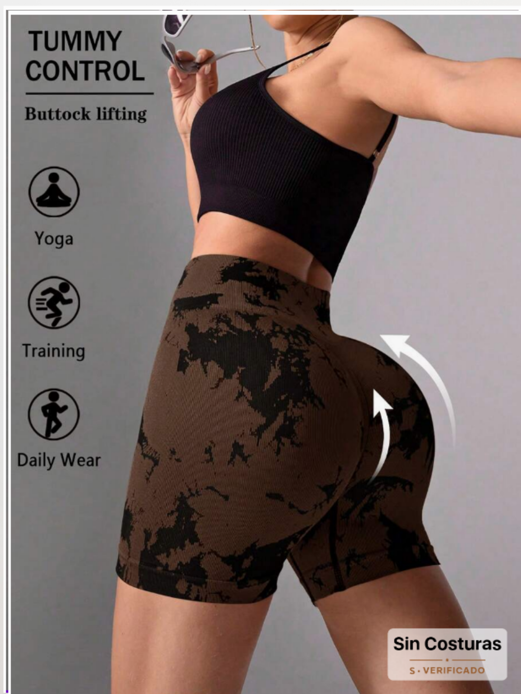 ab outfit gym mujer short con  levanta pompa para hacer ejercicio