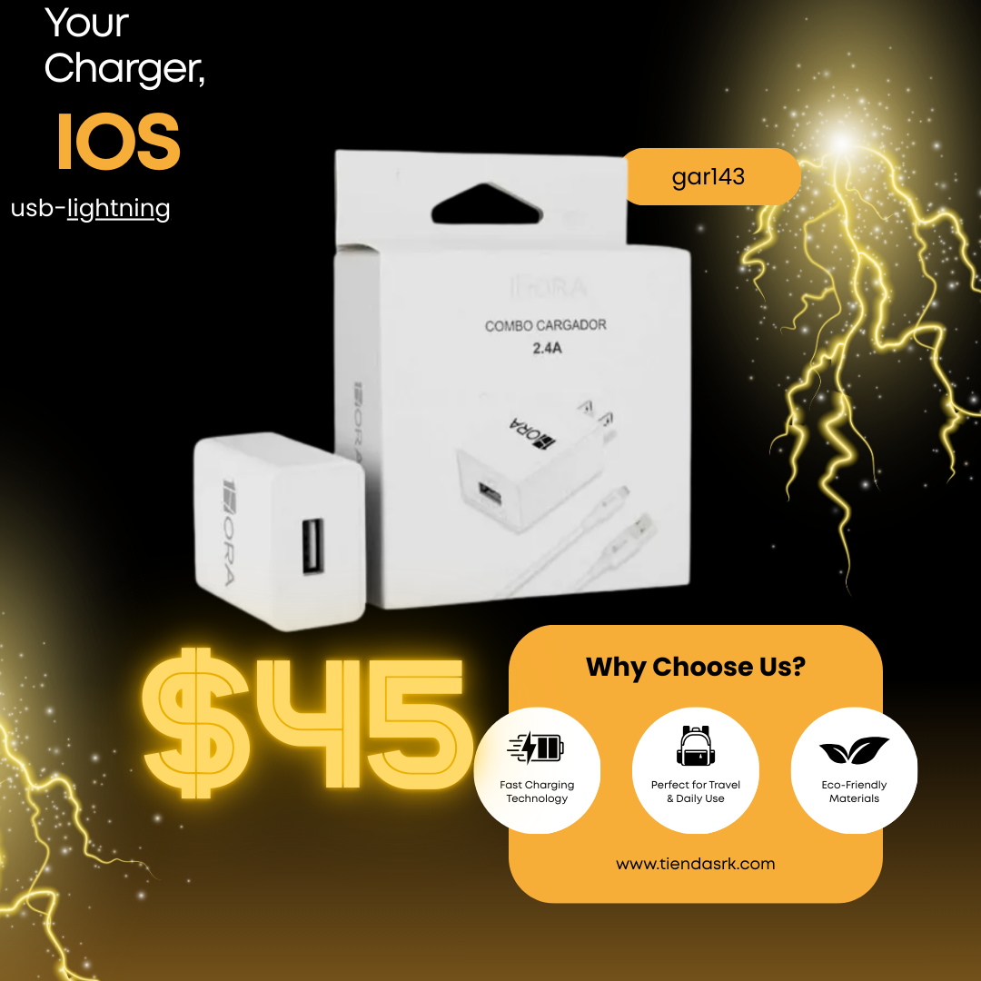 Cargador Para Iphone 1 Hora Para Ipad Carga Rapida 2.4a 1Hor