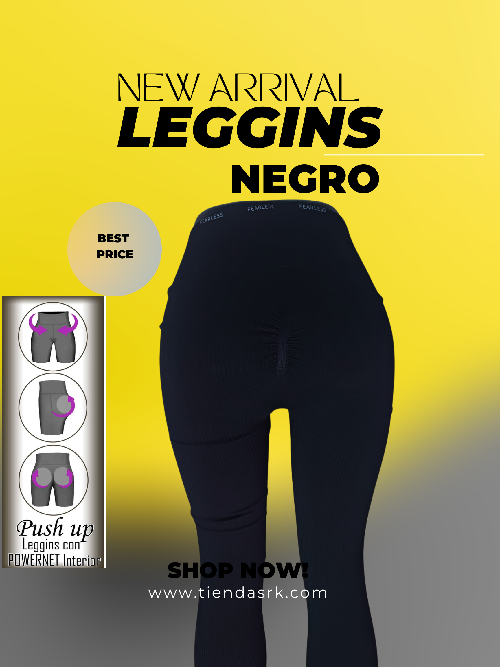 outfit para gym leggin negro liso con levanta pompa