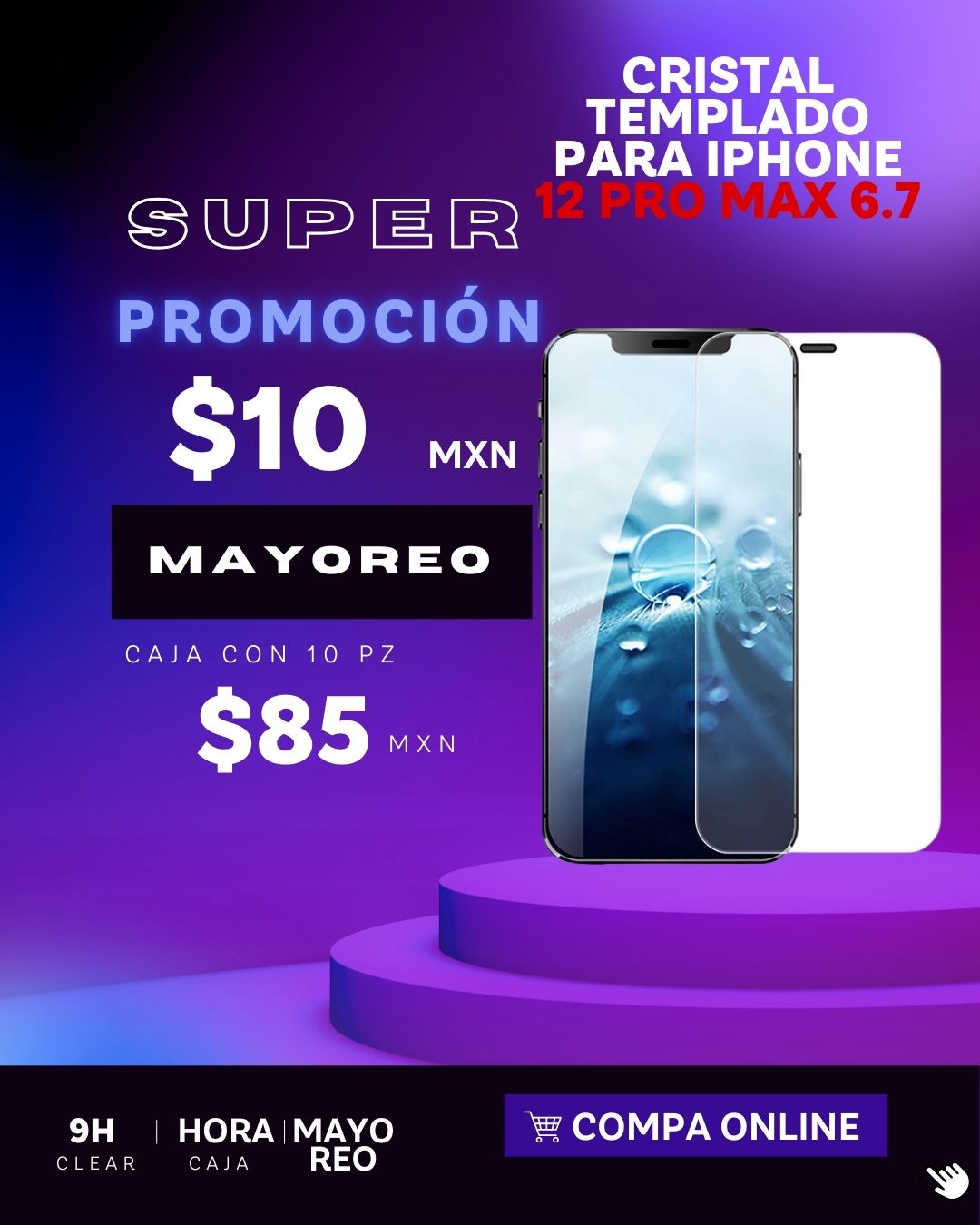 cristal templado para iphone 12 pro max 6,7,8 pluss /iphone 13mini /xs max iphone 11 pro max