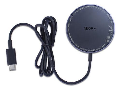 Cargador Magnetico Inalambrico 15w 1hora Tipo C Gar281 Color Negro