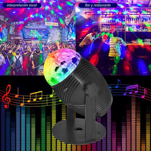 1pz Bola De Discoteca Mq-001 Giratorio De 360° Con Luces Rgb 1pz Negro
