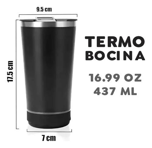 Termo 475ml C/bocina Acero Inoxidable Naranja