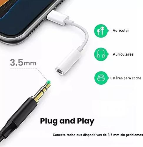 Adaptador Audifonos Jack 3.5mm Cable Para Ipho Blanco