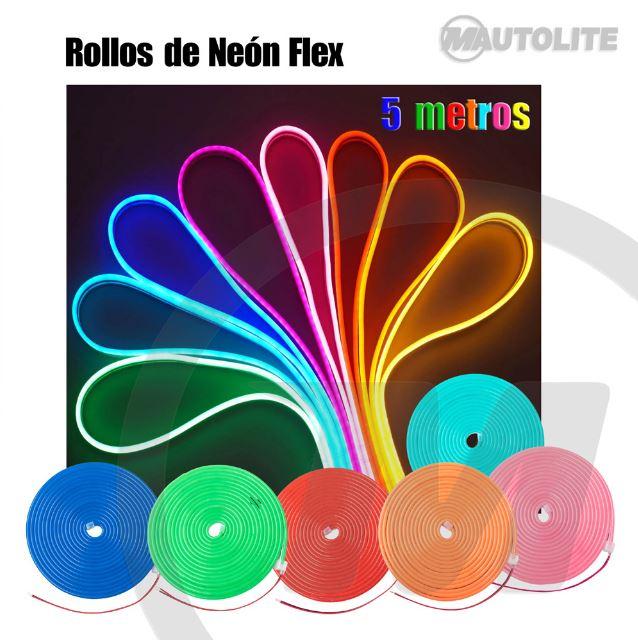 Rollo Led 5 Metros Neon Gel Flexible Recortable 12v DC12V 7,2W/m 120 LEDs/m IP67 para Fuentes y Logotipos