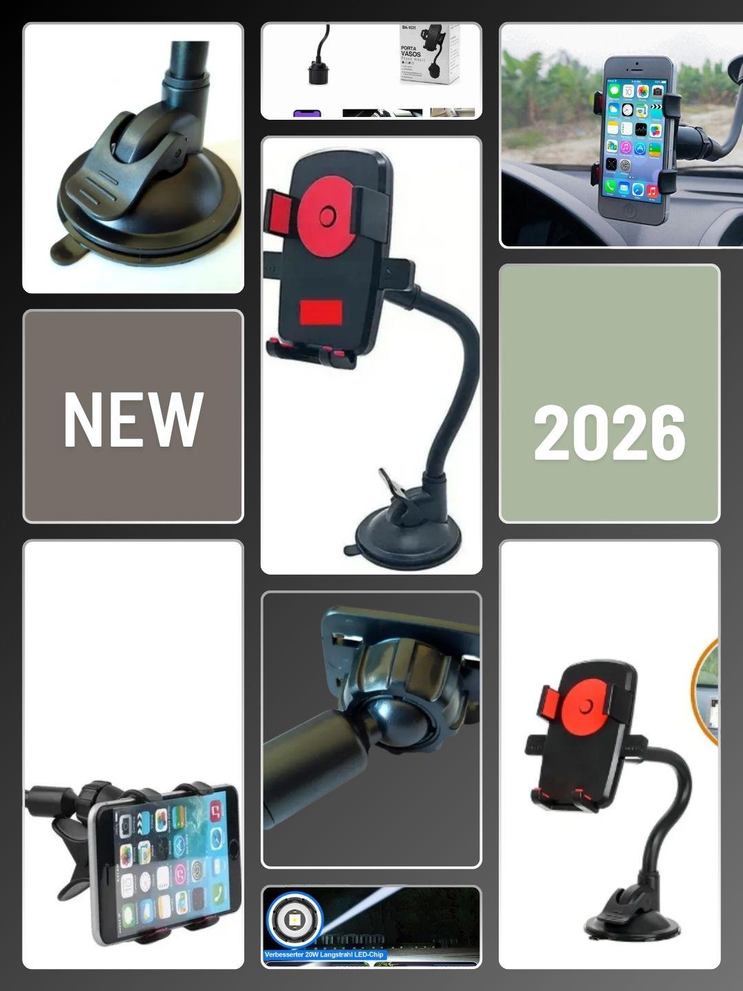 soporte para celualr de hasta 7 pulgadas apto para superficies lisas como tableros y para brisas flexible para un mejor uso para tus manos y vista