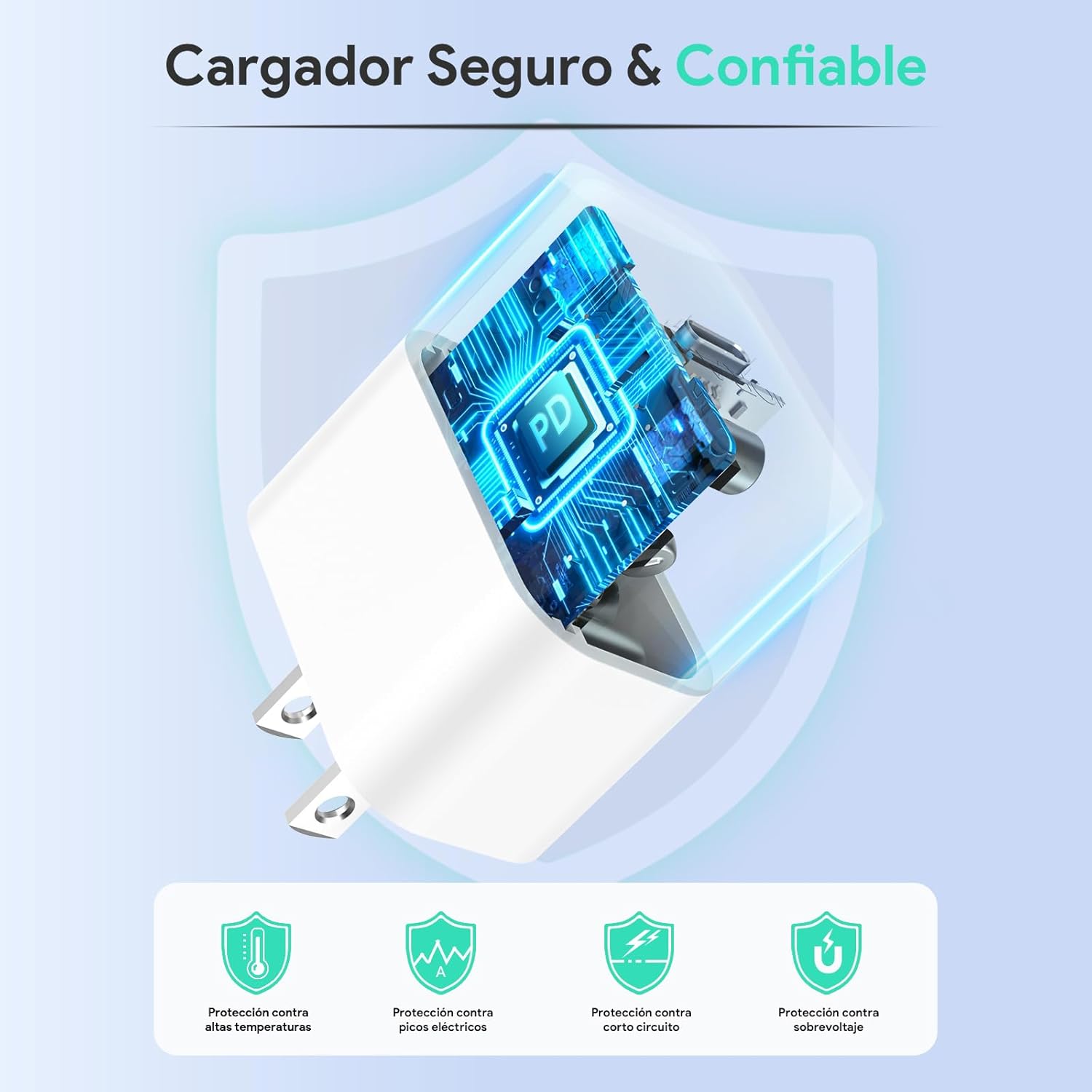 1 Hora Cargador Carga Rapida para IP 14, 20W Cargador Tipo C, con Cable USB C a Lightning 1M 3A, Compatible con IP 14 13/13 Pro MAX/12/11/X/XS, iPad Mini, iPad Air