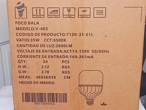 Foco Led Mayoreo Tipo Bala 35w Caja Con 24 Pz Blanco Frío