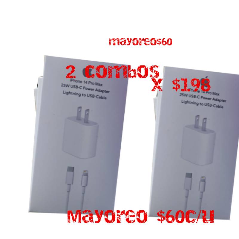Cargador Rápido 25W para iPhone Tipo C con Cable 1M Compatible con iPhone 14/13/12/11/X/iPad Carga Eficiente y Segura