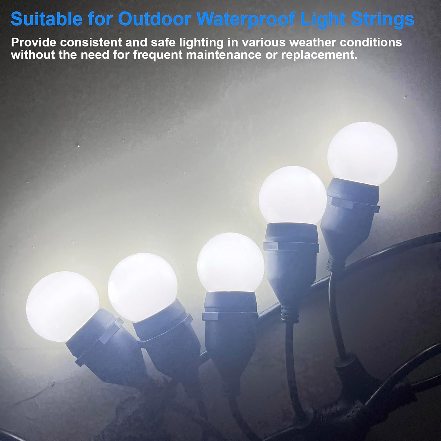 Foco LED  1 W Equivalente a 10 W E26 Base de Rosca Media para Baño y Porche 6 Unidades 5000 K Eficiencia Energética Resistente a la Intemperie