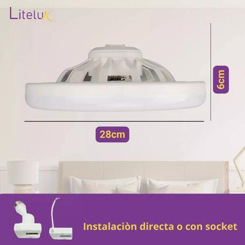 Foco Ventilador De Techo Luz Led 30w Para Socket Y Corriente Blanco Cálido
