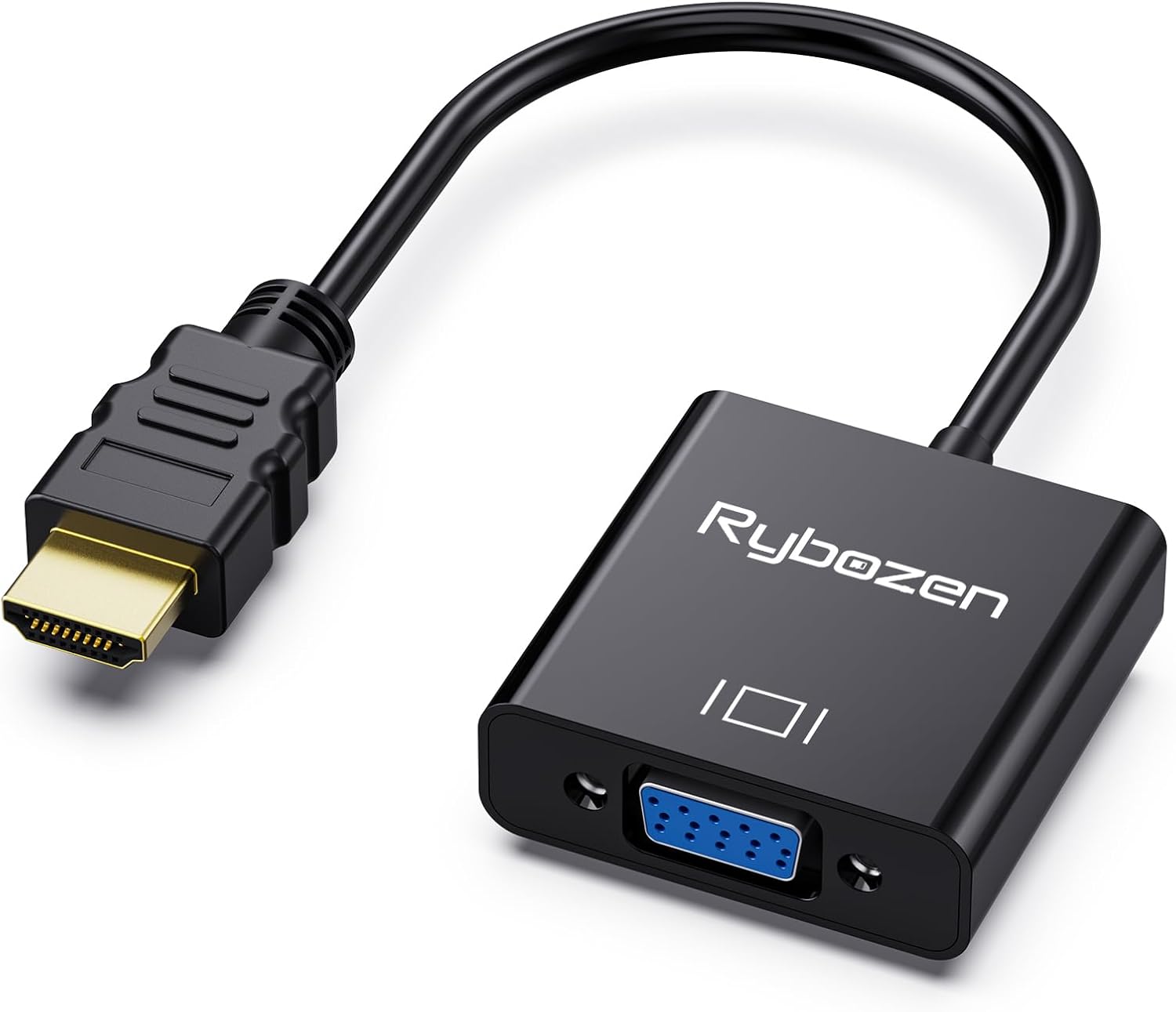Adaptador HDMI a VGA, convertidor HDMI a VGA Chapado en Oro (Macho a Hembra), Adaptador HDMI Compatible para computadora, computadora portátil, PC, Monitor, proyector, televisión de Alta definición