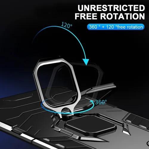 Funda Para Poco X3 Pro / X3 Nfc Ring Case con Mica Vidrio Templado 9D Protección Doble TPU y Anillo Giratorio 360 Grados