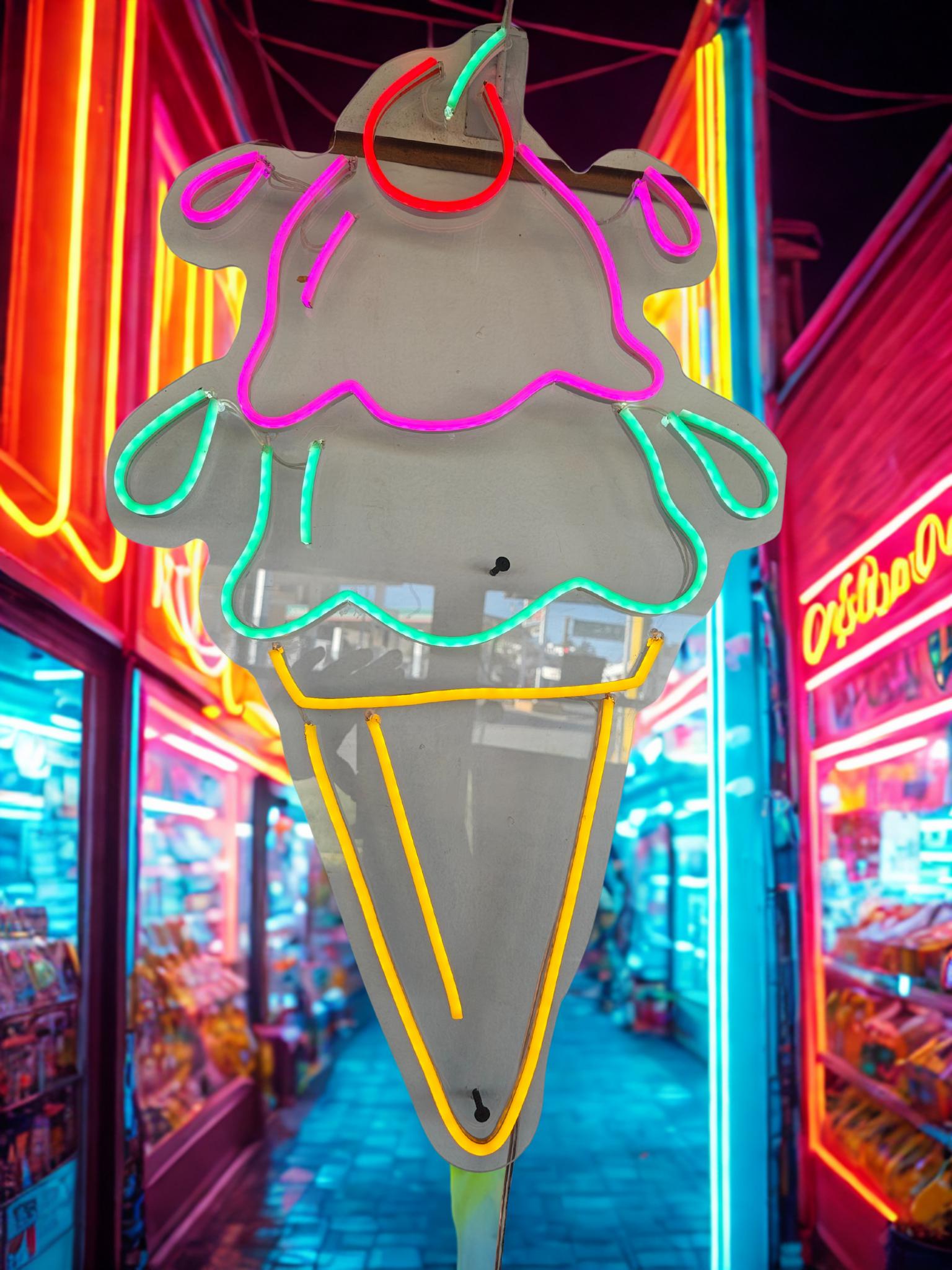 letreo anuncio neon barquillo  de nive para paleteria para restaurant hacemos ala medida del cliente o personalizado