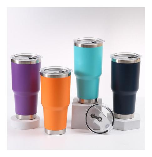 termo tipo yeti 30 oz Taza Aislante de Acero Inoxidable 18/8, Termo para Café y Té, 887 Ml, Sin BPA, Apta para Lavavajillas, Diseño Resistente al Sudor, Mantenimiento de Temperatura, 8 Pulgadas de Alto