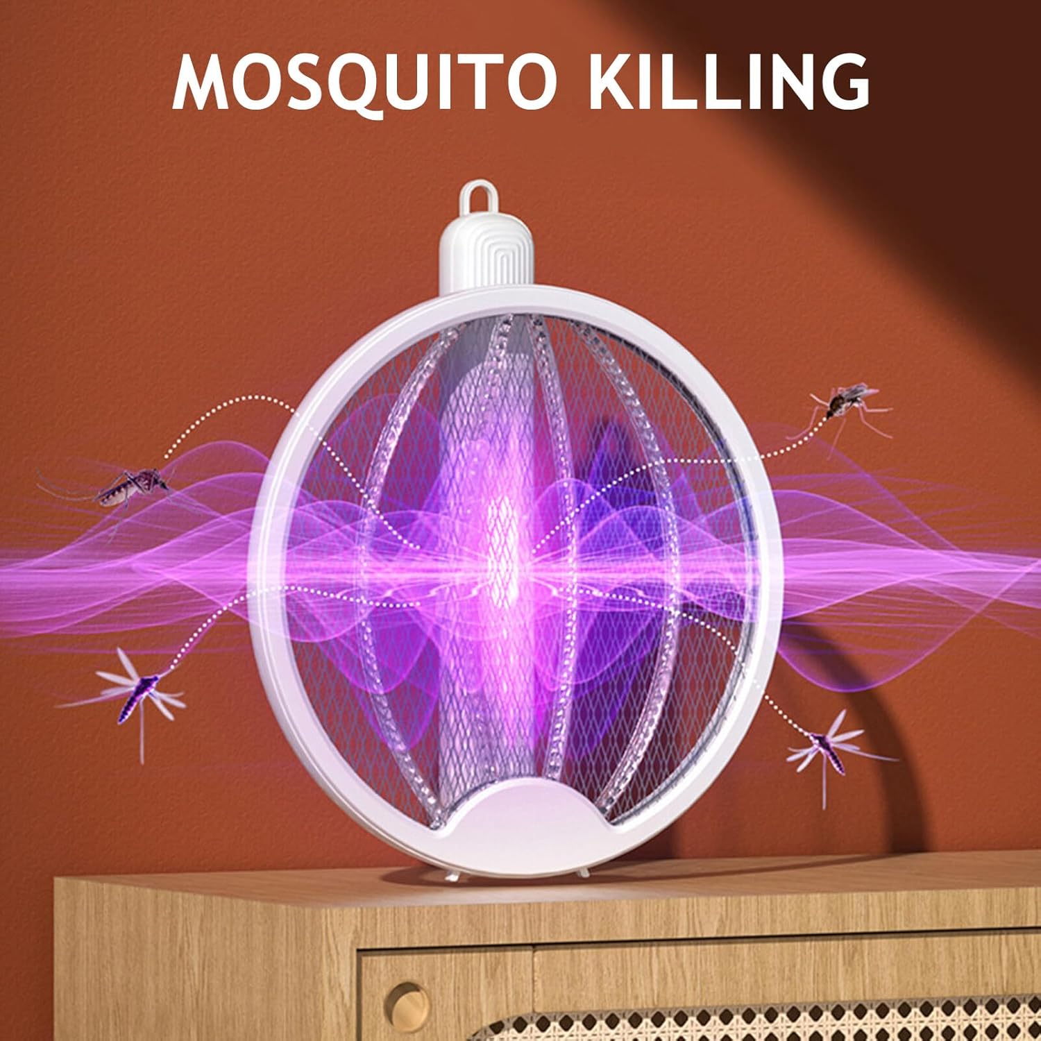 Descarga eléctrica 2 en 1, matamoscas eléctrico Plegable, lámpara antimosquitos, lámpara portátil de pie para Colgar en la Pared