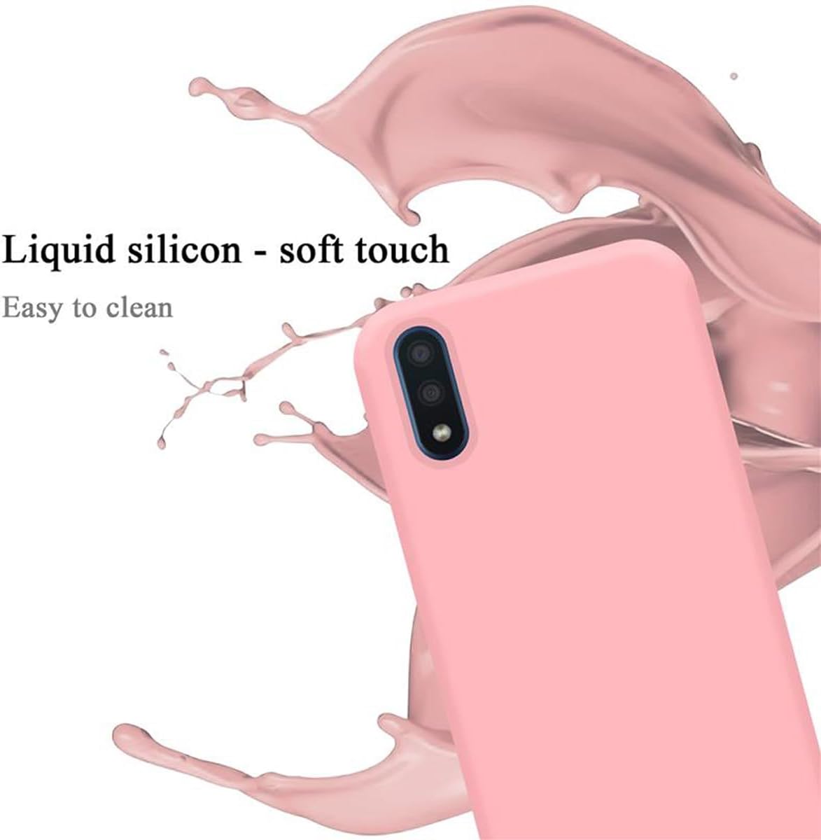 Cadorabo Funda de Silicona Compatible con Samsung Galaxy A01, Funda Protectora de Cuerpo Completo para Galaxy A01- Resistente a arañazos y Golpes Fina Funda de TPU - Liquid Rosa