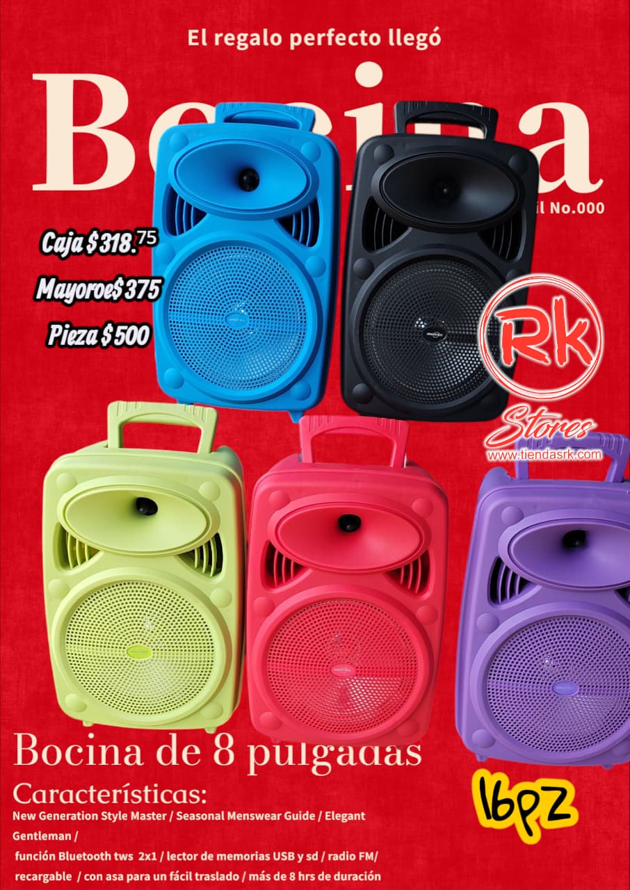 Bocina Bluetooth 8 pulgadas