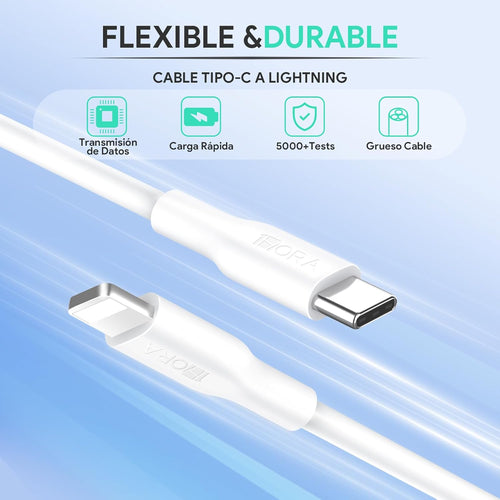 1 Hora Cargador Carga Rapida para IP 14, 20W Cargador Tipo C, con Cable USB C a Lightning 1M 3A, Compatible con IP 14 13/13 Pro MAX/12/11/X/XS, iPad Mini, iPad Air