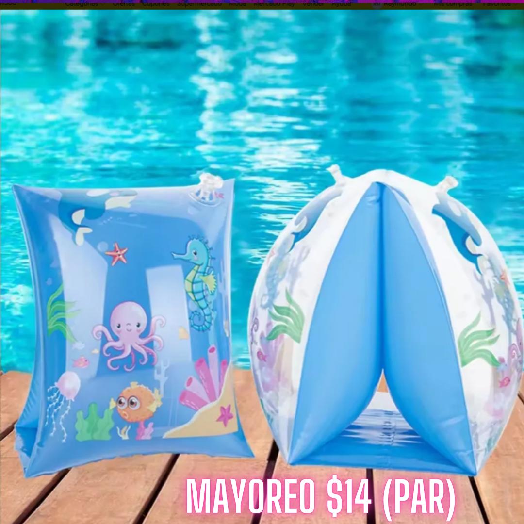 Flotis Flotador Inflable  Mayoreo Alberca Niño 2pzs Ch/medi