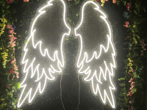 Letrero Luminoso Led Neón De Alas De Ángel, Blanco