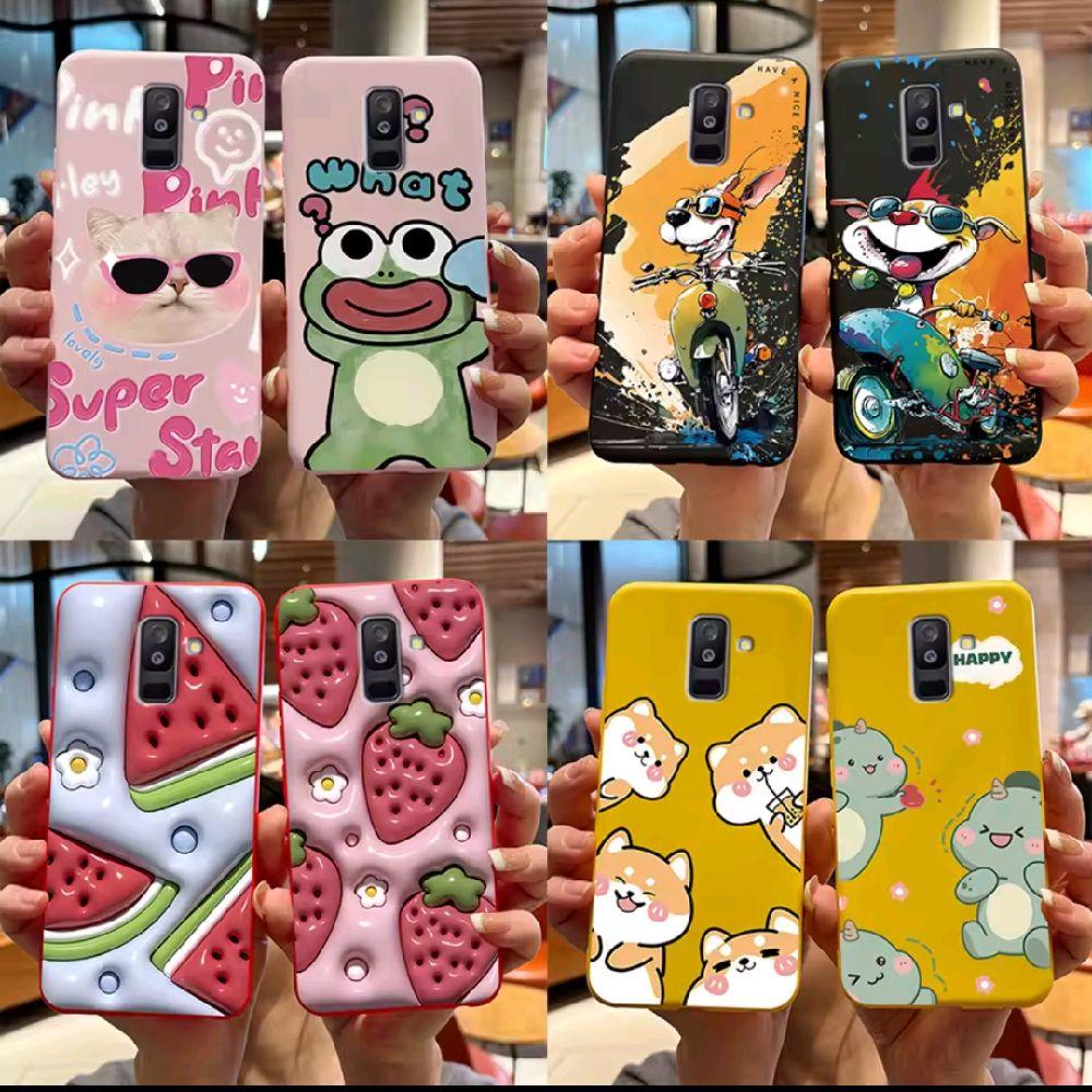 Samsung Funda Para A6 Plus 2018 Galaxy A6 Plus 2018 Azul/rosa Piel S Protección Adecuada Diseño Específico Material Piel S