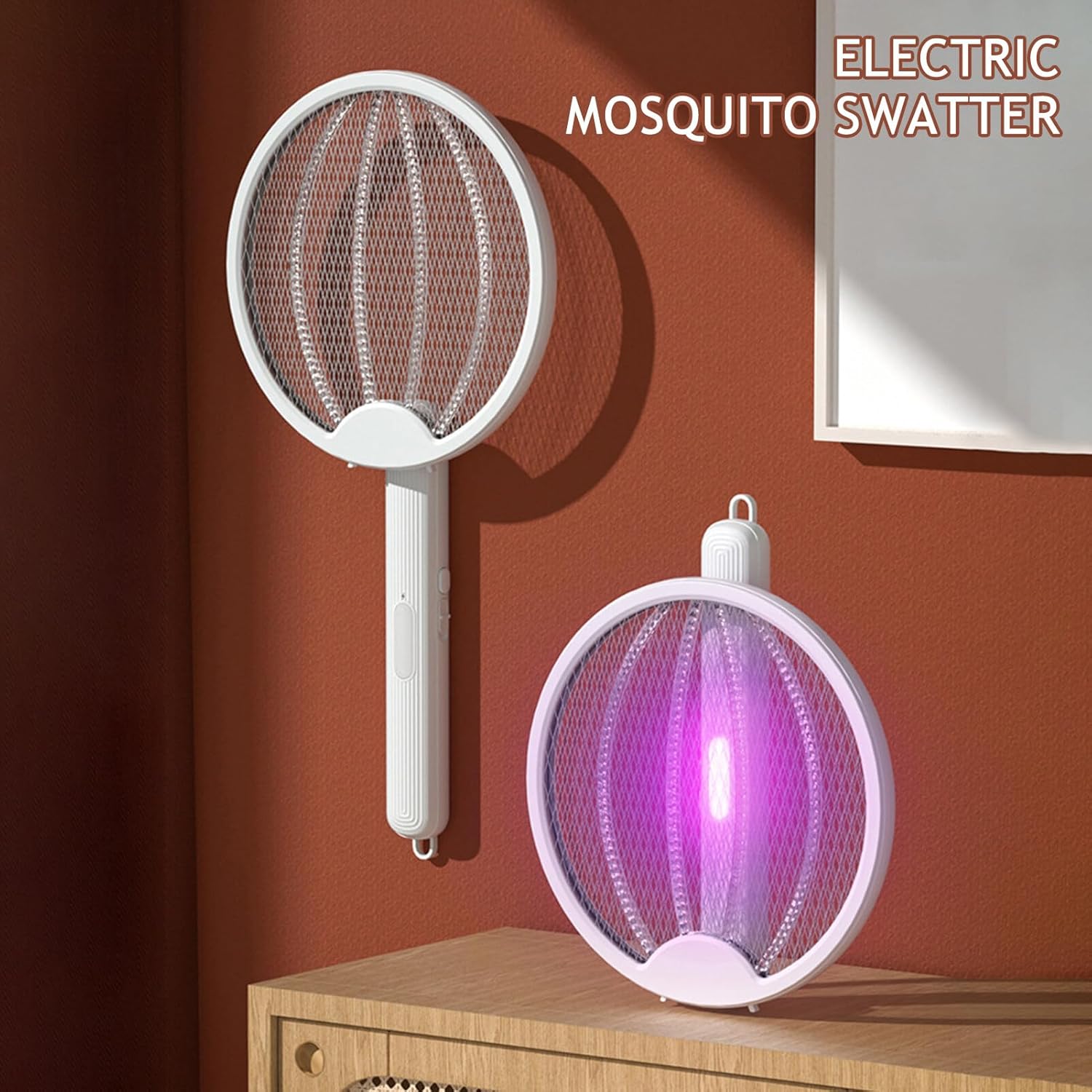 Descarga eléctrica 2 en 1, matamoscas eléctrico Plegable, lámpara antimosquitos, lámpara portátil de pie para Colgar en la Pared