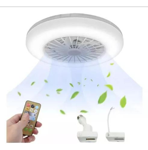 Foco Ventilador De Techo Luz Led 30w Para Socket Y Corriente Blanco Cálido