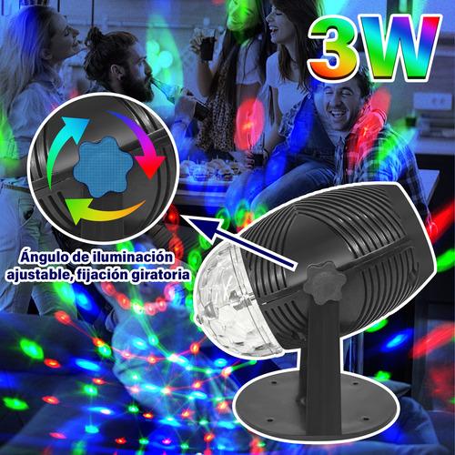 1pz Bola De Discoteca Mq-001 Giratorio De 360° Con Luces Rgb 1pz Negro