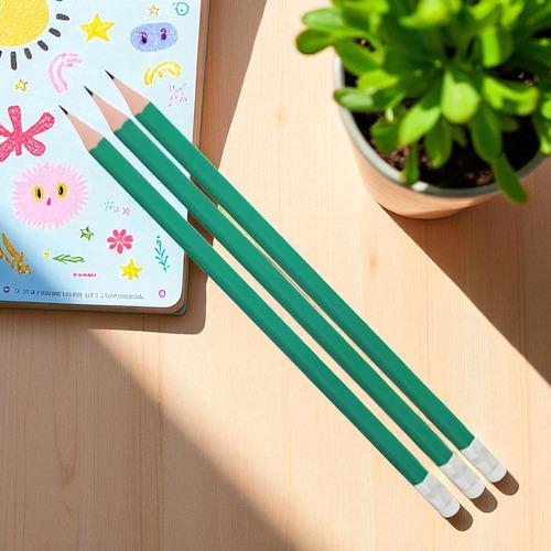 12 Lápiz No.2 Util Escolar Plástico Punta Resistente Oficina