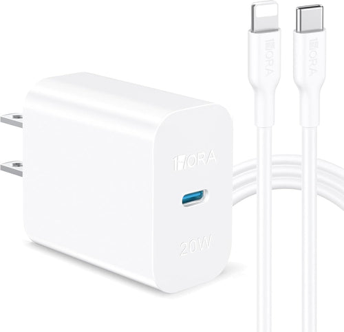 1 Hora Cargador Carga Rapida para IP 14, 20W Cargador Tipo C, con Cable USB C a Lightning 1M 3A, Compatible con IP 14 13/13 Pro MAX/12/11/X/XS, iPad Mini, iPad Air