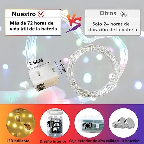 10 Piezas tira led de pilas Cadena De Luces Hadas Con Pilas  20 Led